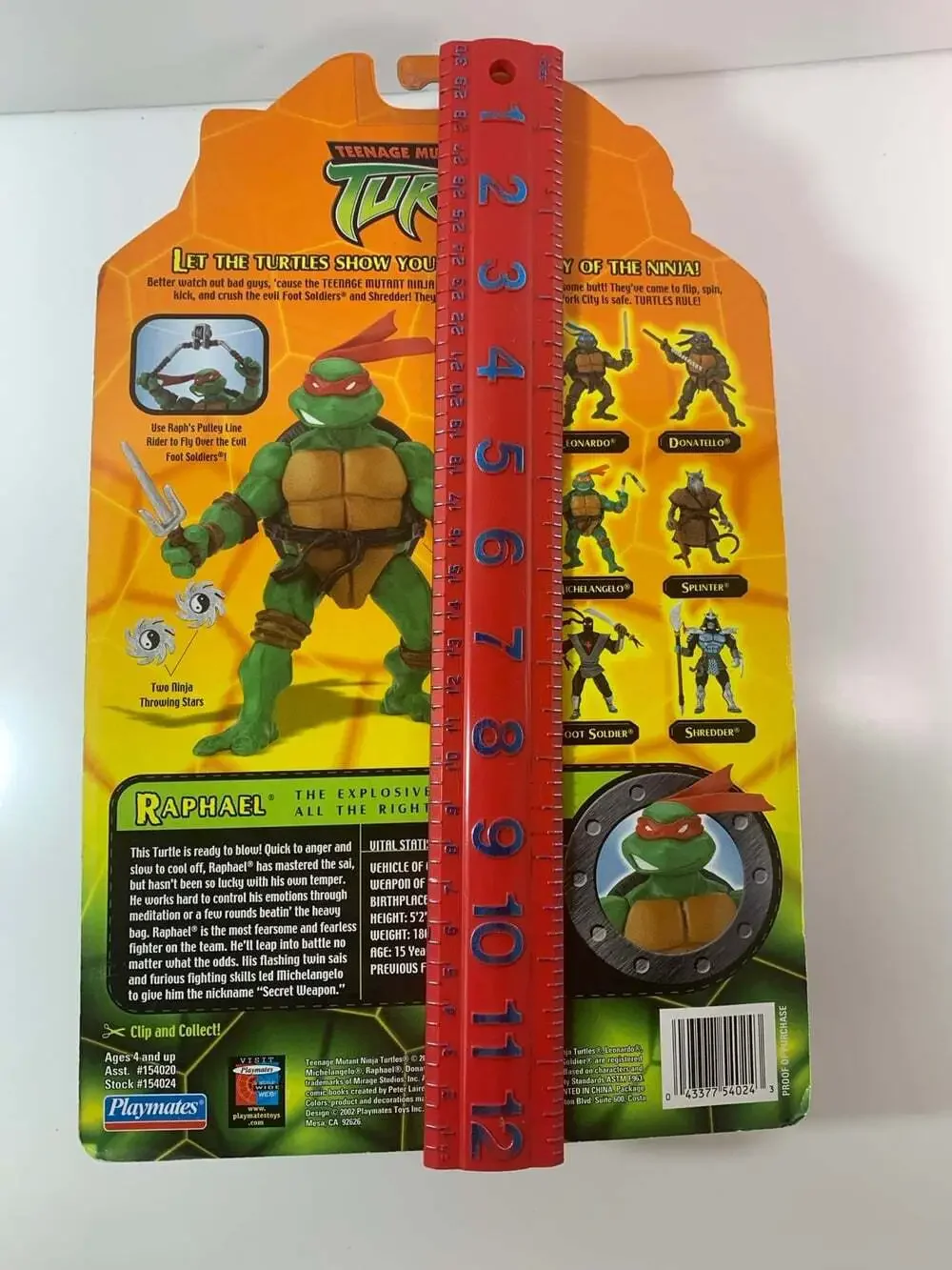 TMNT Raphael Action Figure 2002 Playmates Toys #154024
